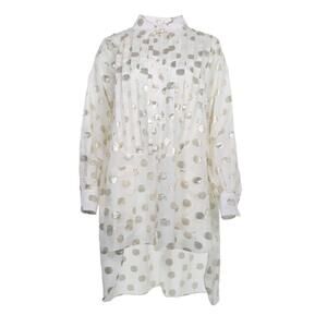 Faith Connexion Plastron Oversize Shirt White/Gold MD